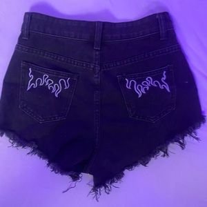 black Shein jean shorts